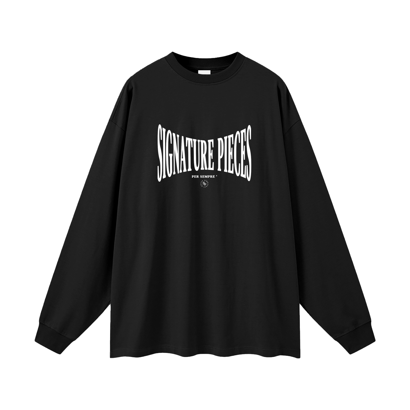 S.P. x White O.L. Black Oversized Long Sleeve Tee (Scale)