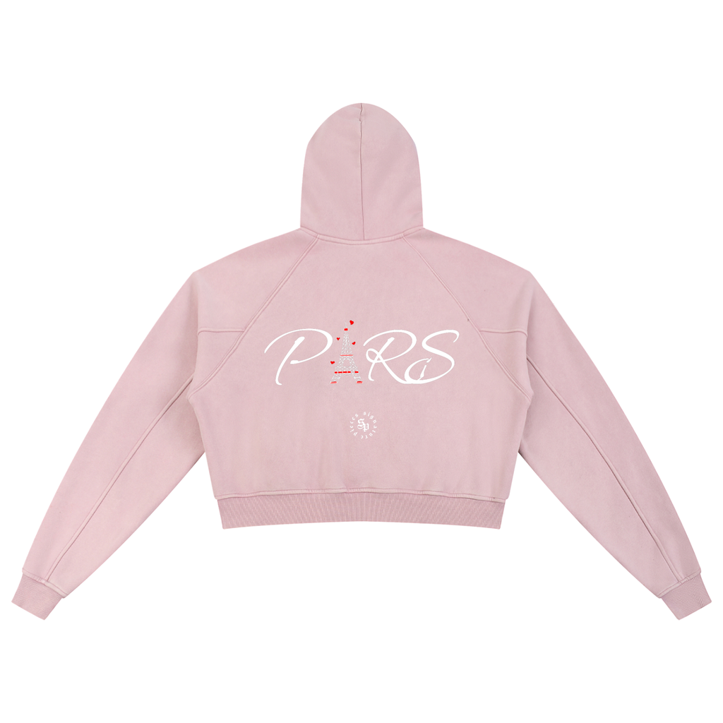 Paris Love Cropped Hoodie