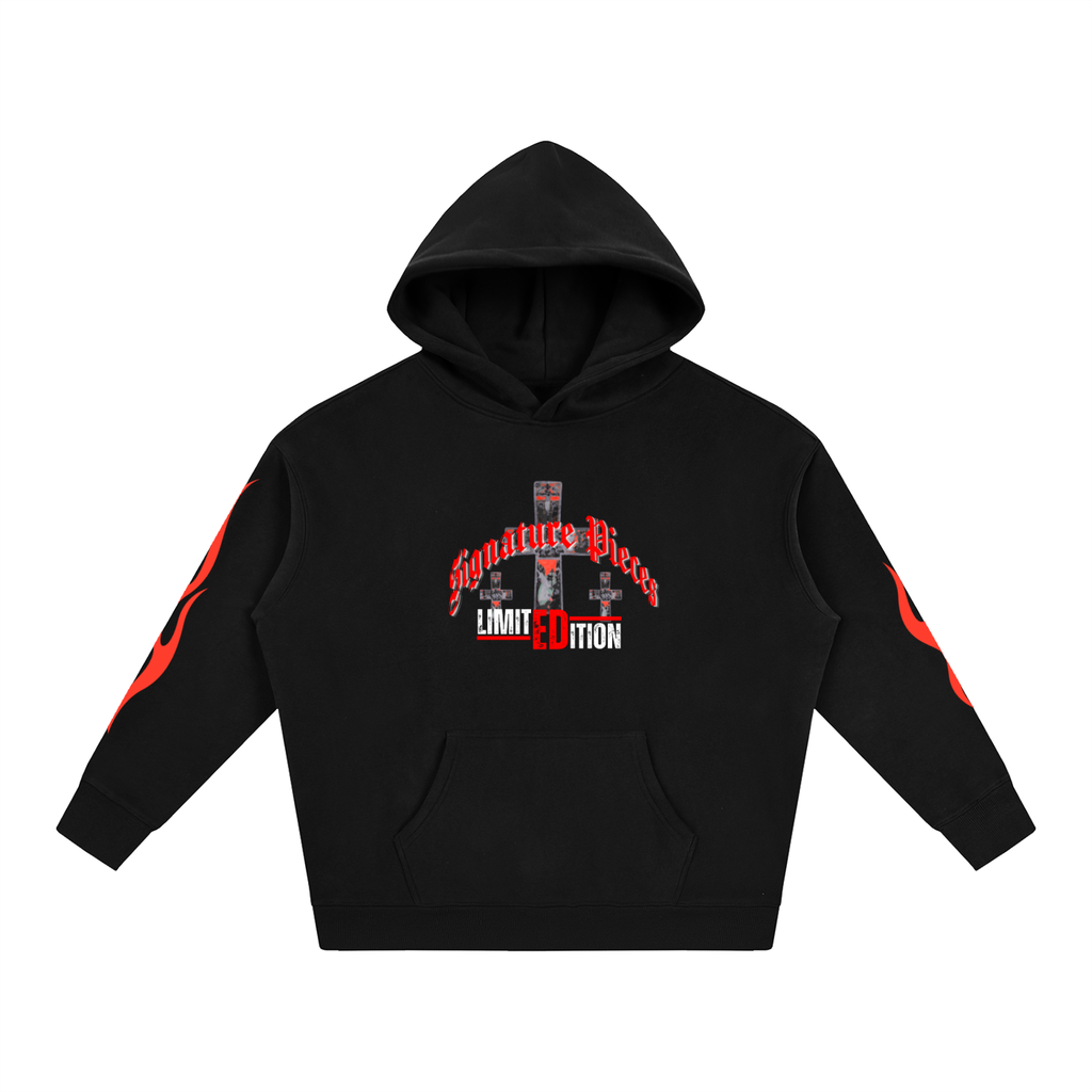 S.P. x L.E. Red Flame Oversize Graphic Hoodie (6 Colorways)