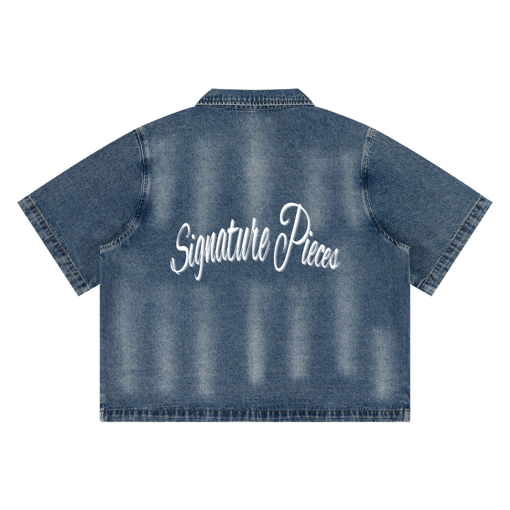 S.L. II Vintage Washed Full-Zip Denim Shirt