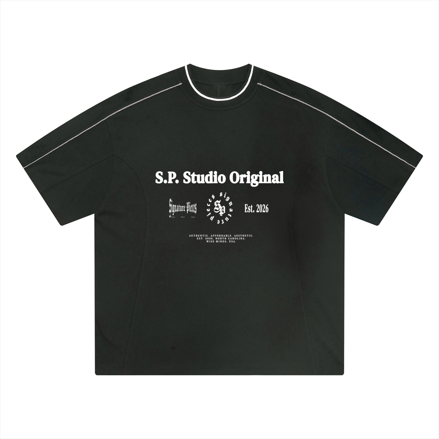 S.P. Studio O. x W.L. Oversized Contrast Tape T-Shirt