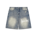 Faded Distressed Baggy Denim Shorts