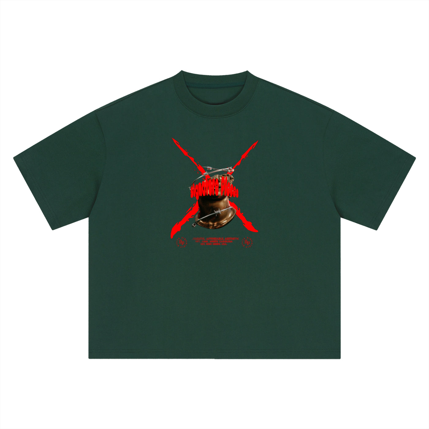 Red X Face Off Oversized Graphic Tee