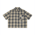 Plaid Boxy Short Sleeve Shirt