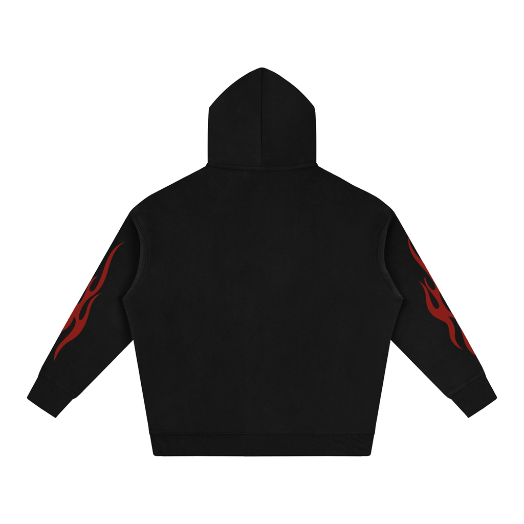 S.P. x L.E. Burgundy Flame Oversize Graphic Hoodie (4 Colorways)
