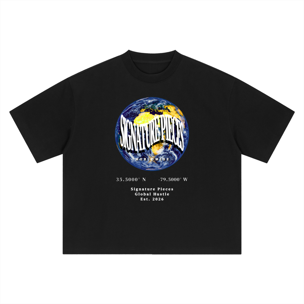 S.P. Globe Black Oversized Graphic Tee