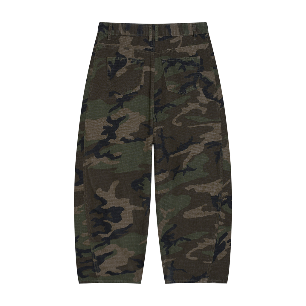 S.P. Studio O. x W.L. Camo Barrel Leg Cargo Pants