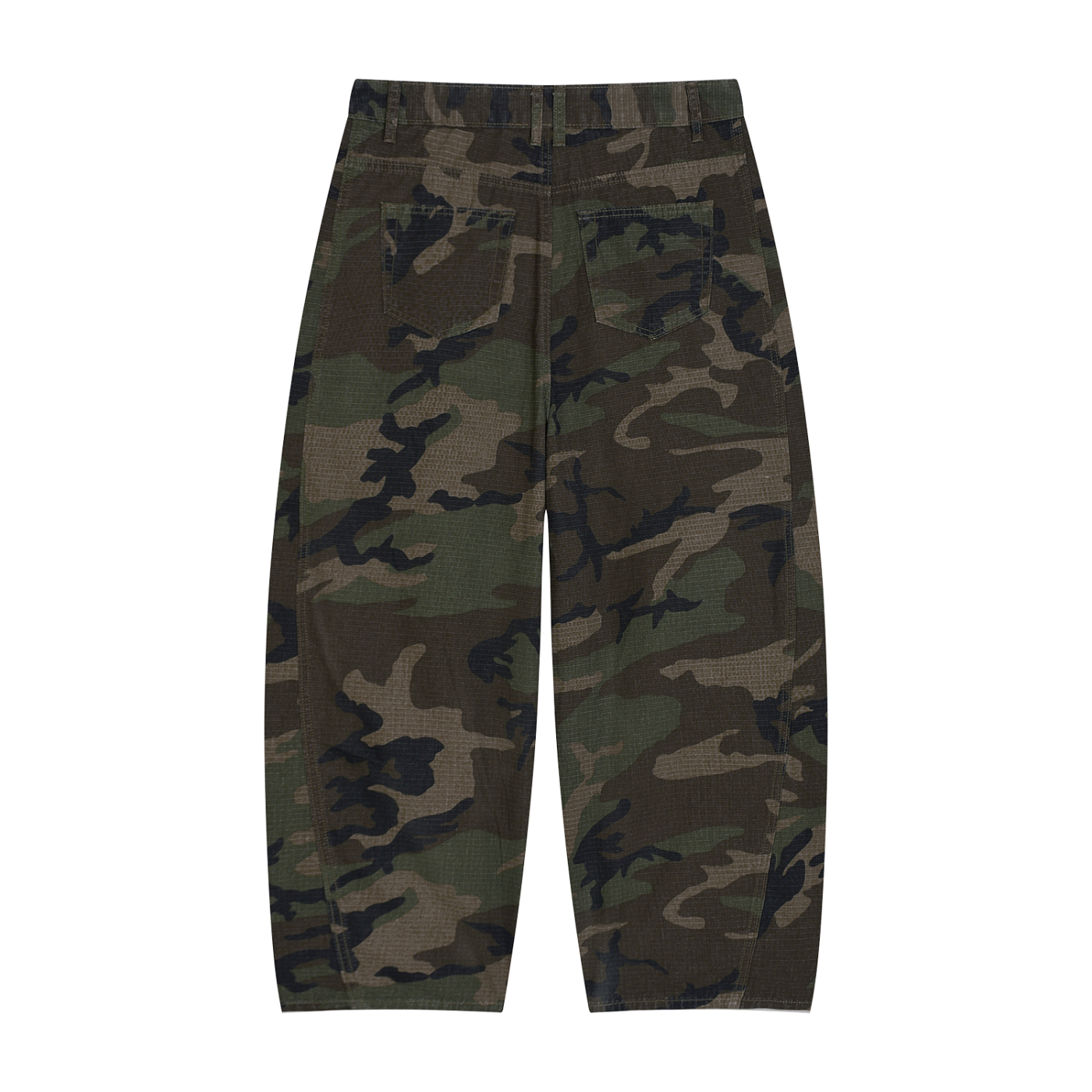 S.P. Studio O. x W.L. Camo Barrel Leg Cargo Pants