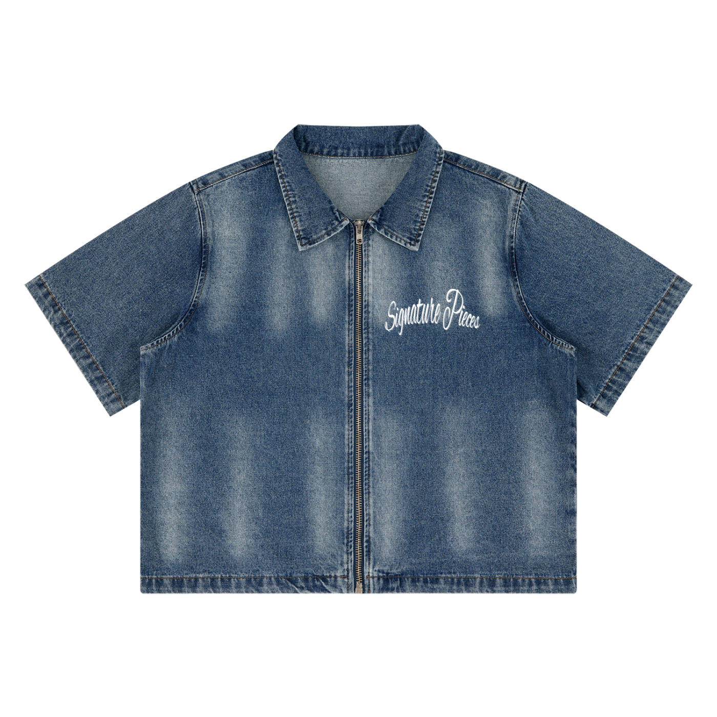 S.L. II Vintage Washed Full-Zip Denim Shirt