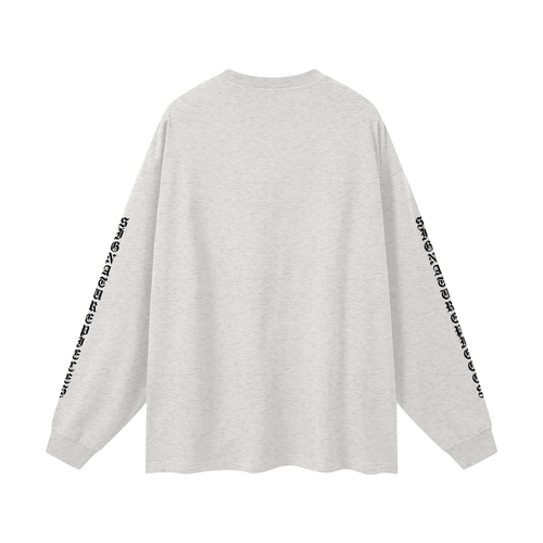 Iced Out Lion Oat Gray Oversized Long Sleeve Tee