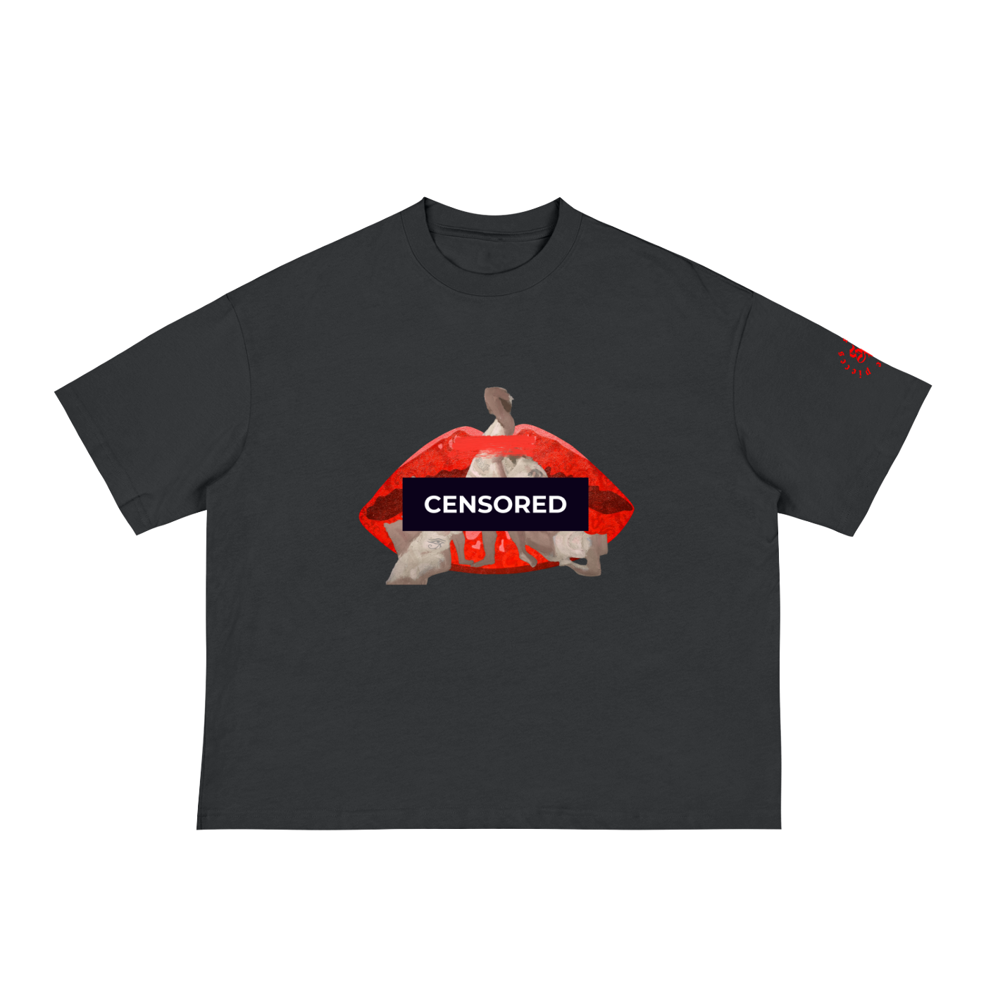 Censored Lips A.I.D. Boxy Graphic Tee