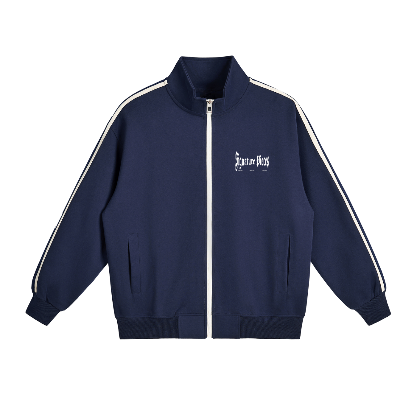 Contrast Side-Stripe Stand Collar Jacket (3 Colorways)