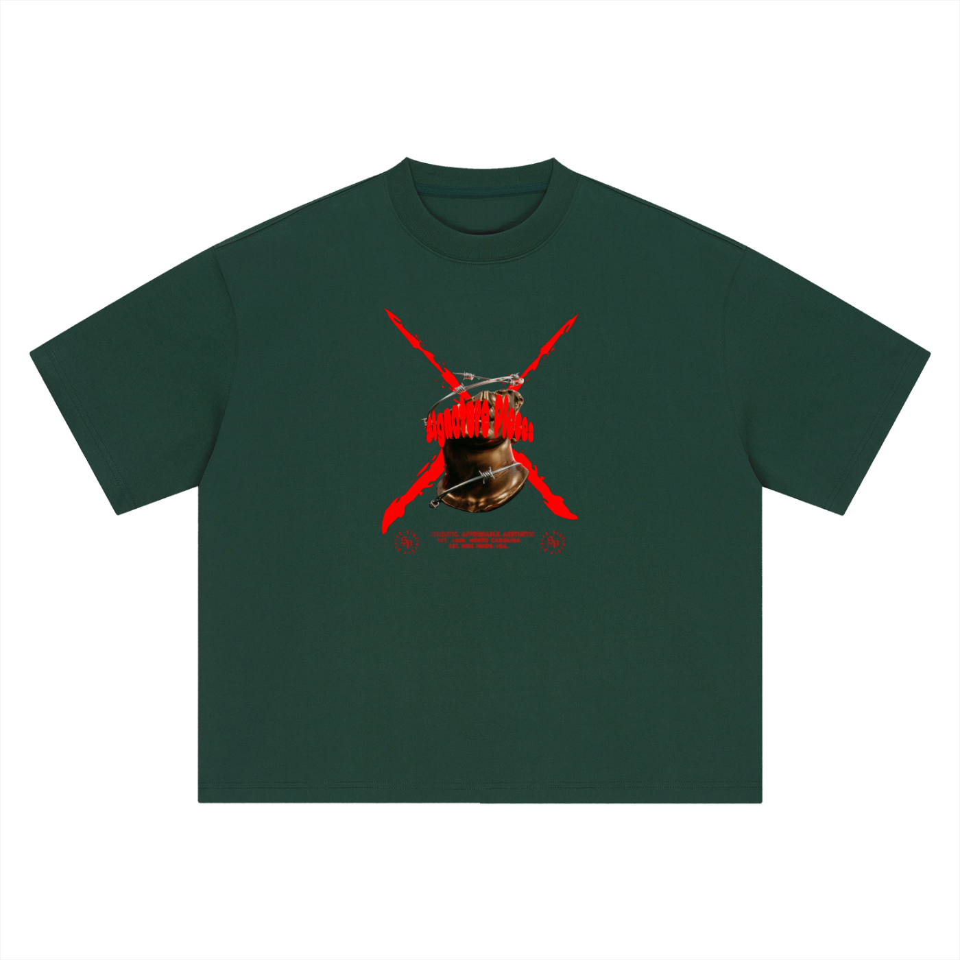 Red X Face Off Oversized Graphic Tee