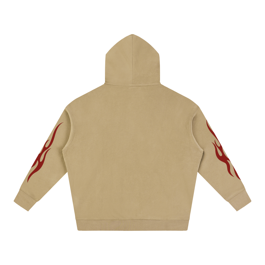 S.P. x L.E. Burgundy Flame Oversize Graphic Hoodie (4 Colorways)