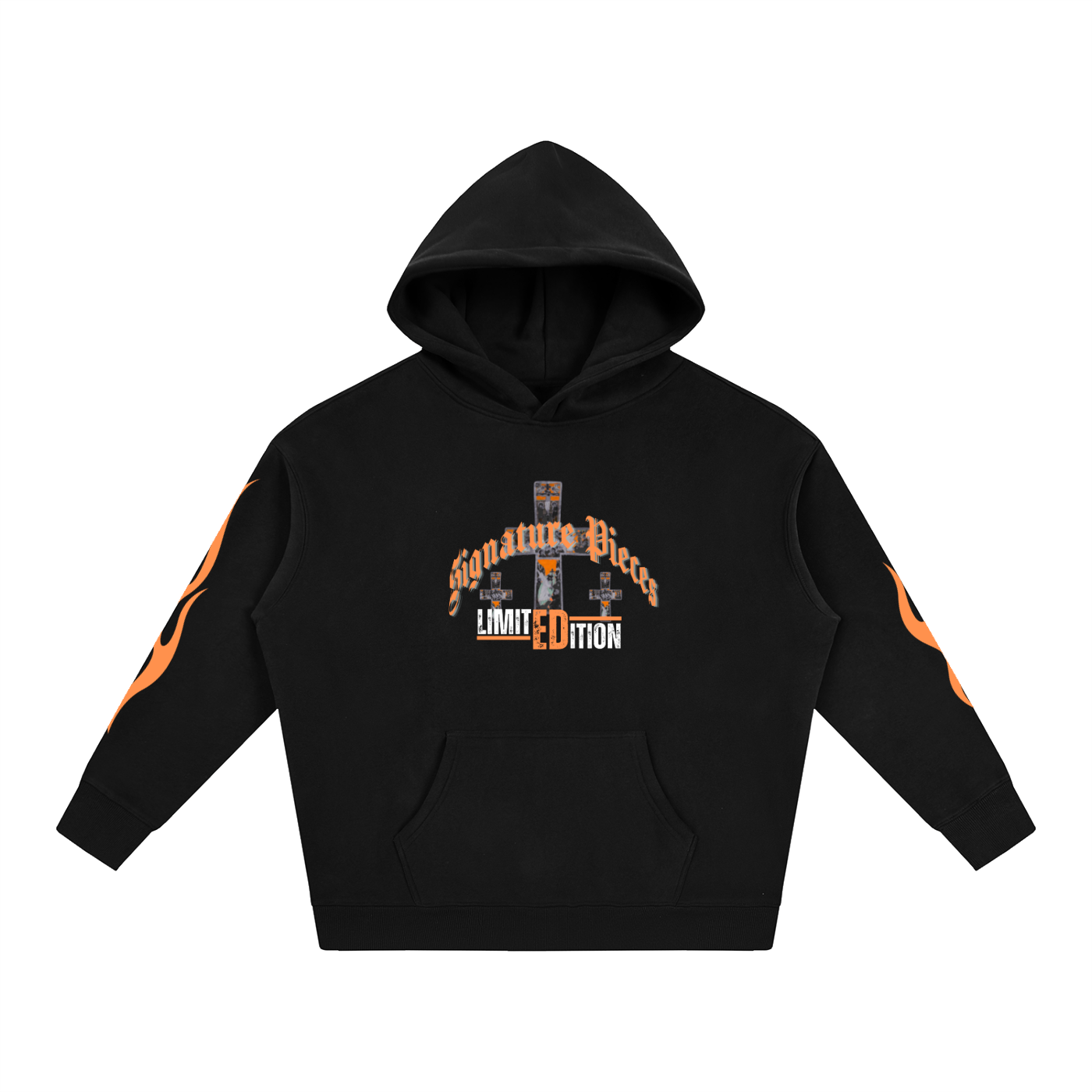 S.P. x L.E. Orange Flame Oversize Graphic Hoodie (5 Colorways)