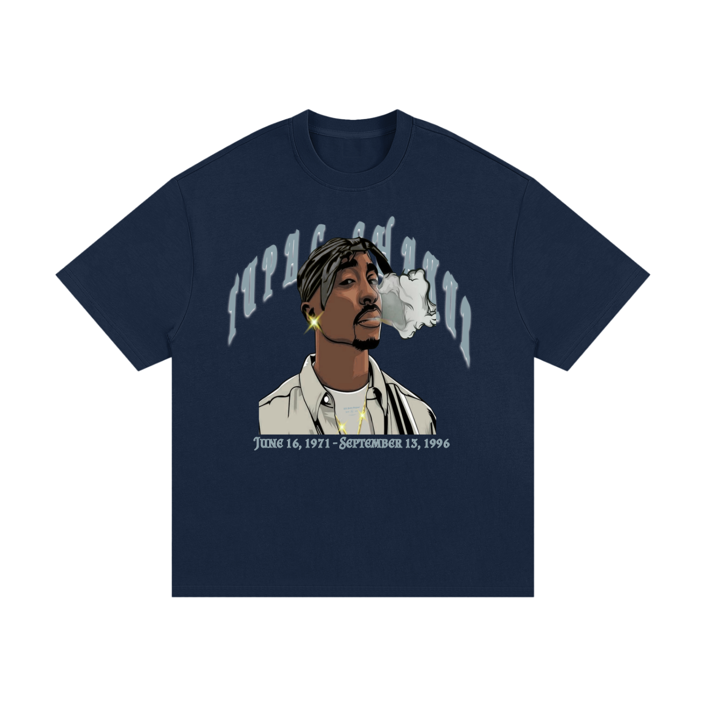 Tupac Shakur x Euphanasia Navy Heavyweight Graphic Tee