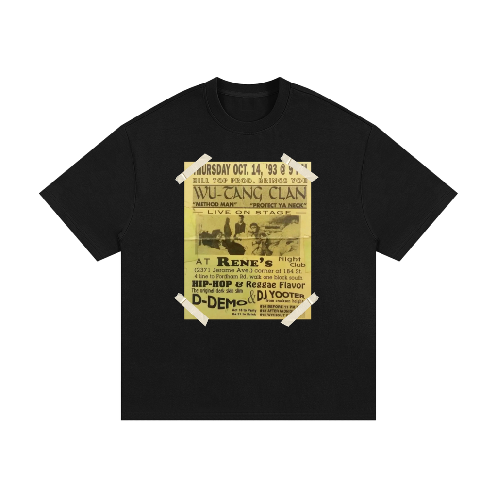 Wu-Tang Clan Live Real 1993 Flyer x S.P. Black Heavyweight Graphic Tee