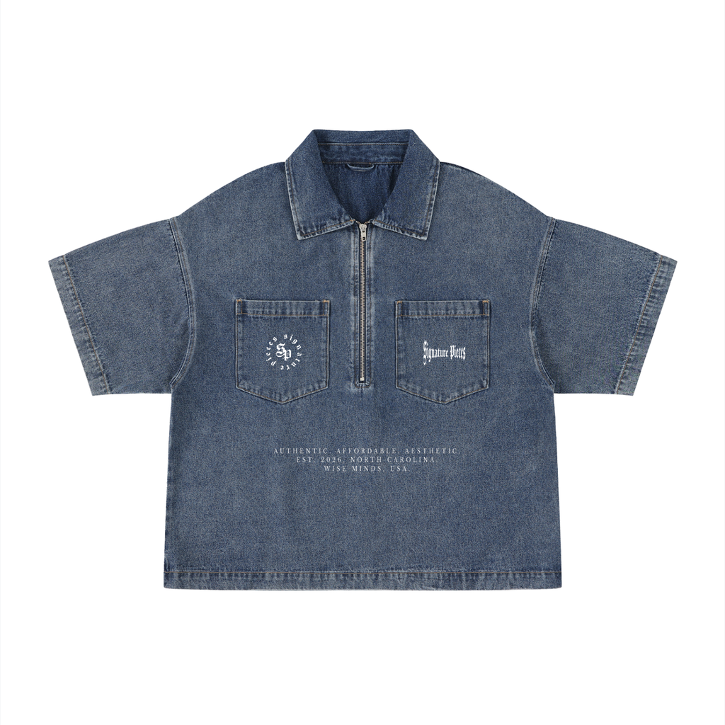 D.L. x Slogan Quarter-Zip Denim Shirt (2 Colorways)